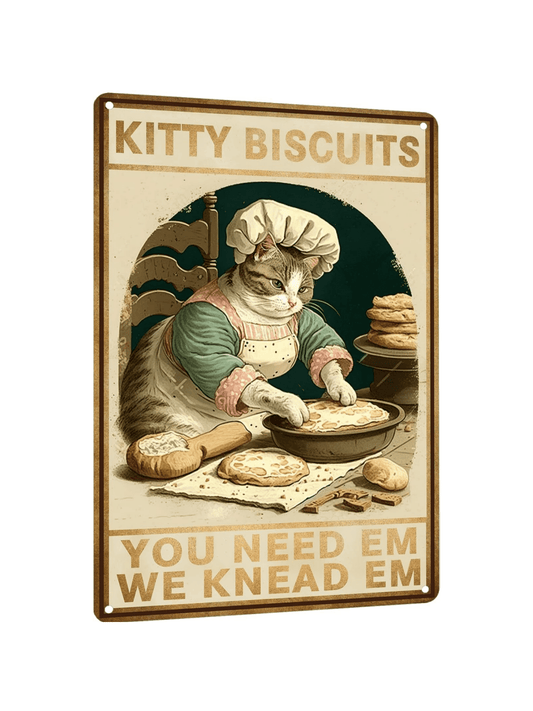 Transform any room into a cozy, vintage-inspired space with this Kneading Poster featuring adorable cats and a charming sign. Made for cat lovers, this wall art <a href="https://canaryhouze.com/collections/metal-arts" target="_blank" rel="noopener">decor</a> adds a touch of whimsy to your home and can also serve as a conversation starter. Made with high-quality materials for a lasting impression.