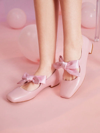 Ribbon Bowknot Decor Flats: Comfortable Campus-Chic Shoes