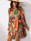 Floral Elegance: Women's Long Sleeve Dress for a Stylish