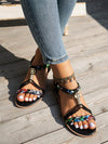 Summer Chic: Woven Flat Sandals with Anti-Slip Sole and Open Toe Design