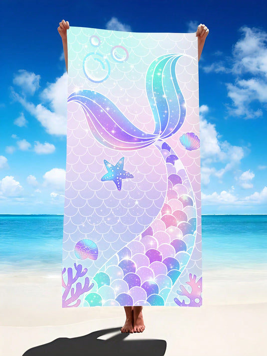 Introducing the Mermaid Tail Microfiber <a href="https://canaryhouze.com/collections/towels" target="_blank" rel="noopener">Towel</a> - your ultimate beach companion for all your adventures. Made with microfiber material, this towel is perfect for traveling, diving, surfing, and yoga. Available in various sizes for both adults and children. Stay dry and stylish with the Mermaid Tail Microfiber Towel.