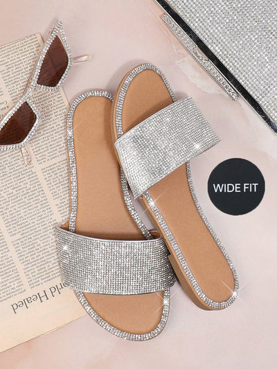 Sparkling Steps: Stylish Flat Sandals for Effortless Fashion