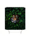 Green Grassland Tiger Printed Waterproof Shower Curtain: Add Wild Style to Your Bathroom