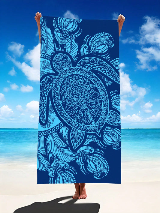 Introducing our Blue Artistic Sea Turtle Oversized <a href="https://canaryhouze.com/collections/towels" target="_blank" rel="noopener">Beach Towel</a> - the perfect travel companion for adults and children alike. Made with high-quality materials, it provides optimal comfort and convenience while lounging on the beach. Its oversized design guarantees maximum coverage, making it perfect for sharing or solo use. Experience the ultimate beach day with our vibrant and eye-catching towel.