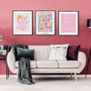 Pastel Pink Danish Bohemian Matisse Wall Decor Set for Girls Dorm Room - Flower Market Canvas Print Poster