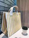 Chic and Playful Striped Contrast Color Tote Bag for Women: Your Ultimate Travel and Everyday Companion!