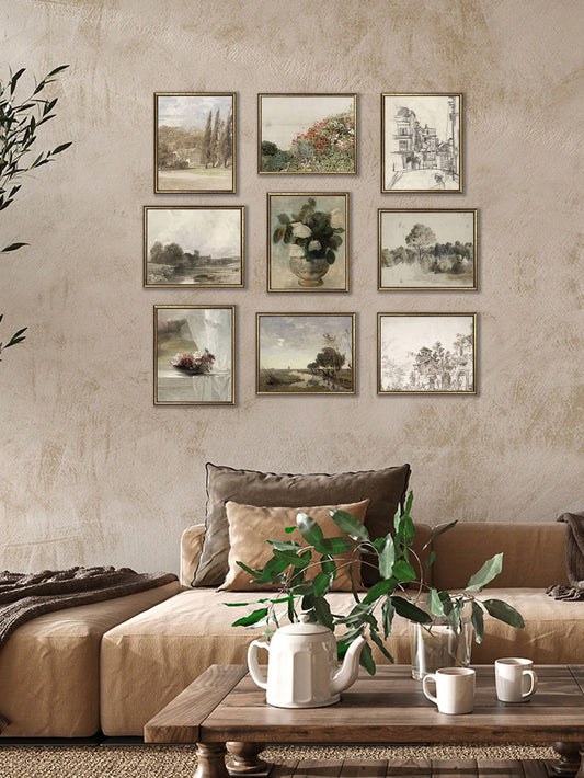 Elevate your French country living room decor with our Vintage Visions 9-piece retro canvas poster collection. Featuring captivating designs and high-quality canvas, this collection adds a touch of nostalgia and sophistication to any space. Each piece is crafted to perfection, bringing a unique vintage charm to your home.