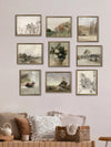 Vintage Visions: 9-Piece Retro Canvas Poster Collection for French Country Living Room Decor