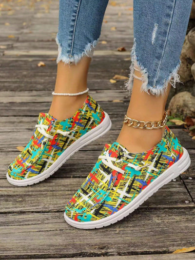 European Blossoms: Floral Print Slip-On Shoes for Women