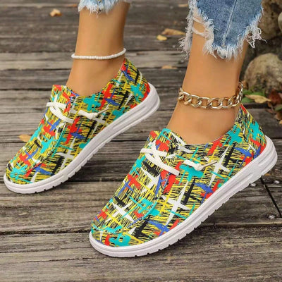 European Blossoms: Floral Print Slip-On Shoes for Women