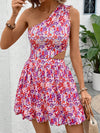 Blossoming Beauty: Small Floral Print Sleeveless Dress