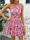 Blossoming Beauty: Small Floral Print Sleeveless Dress