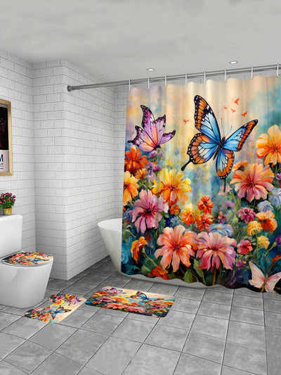 Fluttering Beauty Bathroom Set: Butterfly Lover Theme Decor