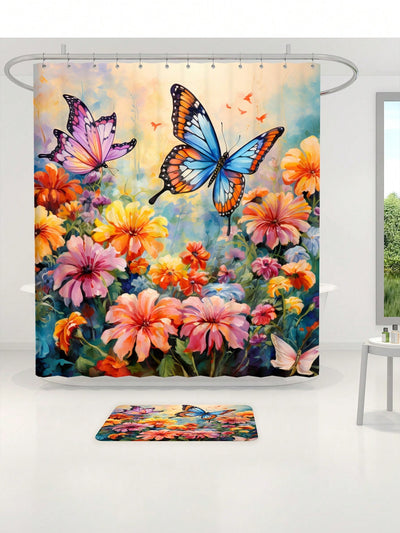 Fluttering Beauty Bathroom Set: Butterfly Lover Theme Decor