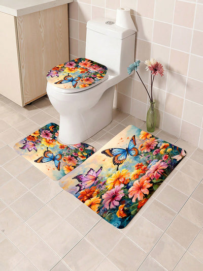 Fluttering Beauty Bathroom Set: Butterfly Lover Theme Decor