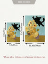 6-Piece Famous Paintings Wall Art Collection: Van Gogh and Black Cat Prints for Chic Living Room Decor