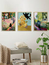 6-Piece Famous Paintings Wall Art Collection: Van Gogh and Black Cat Prints for Chic Living Room Decor