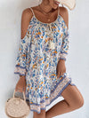 Garden Dreaming: Women's Off-Shoulder Floral Print Trumpet Sleeves Dress