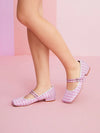 Grid Cloth Trendsetter: Ladies' Fashionable Flat Shoes