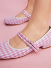 Grid Cloth Trendsetter: Ladies' Fashionable Flat Shoes