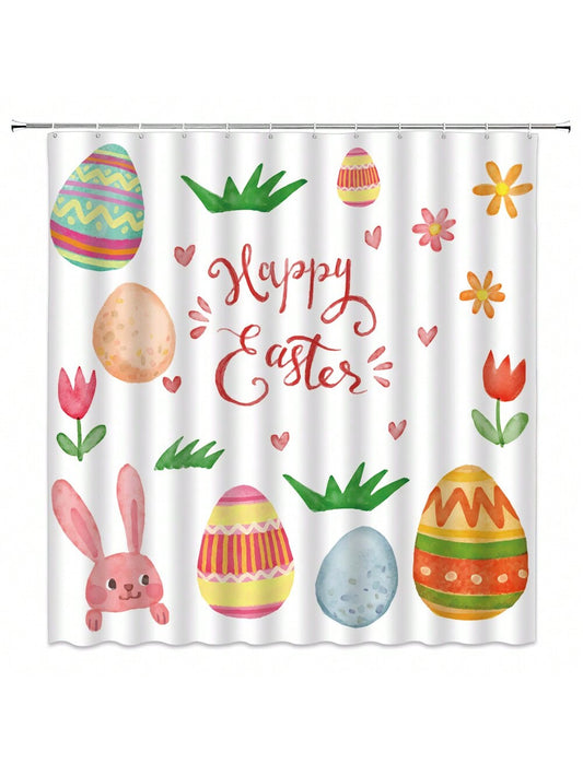 Easter Lily & Colored Egg Festival Shower Curtain: Bring Joy to Your Bathroom Decor