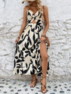 Vacay Vibes: Hollow Out Twist Halter Neck Printed Dress