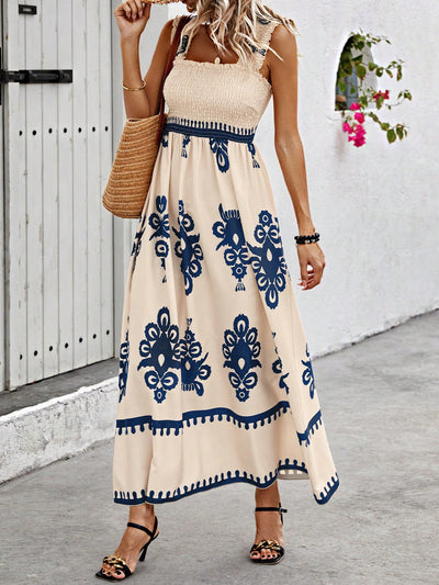 Summertime Chic: Women's Floral Print A-Line Sleeveless Dress