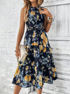 Summer Breeze: Small Floral Print Sleeveless Dress