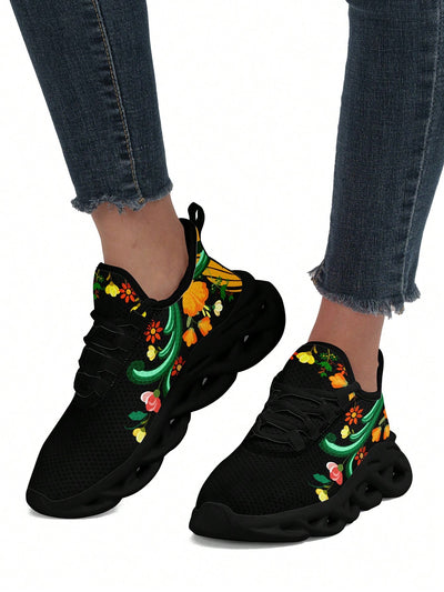 Mexican Flower Women's Sneakers: Stylish, Lightweight, and in Plus Size!