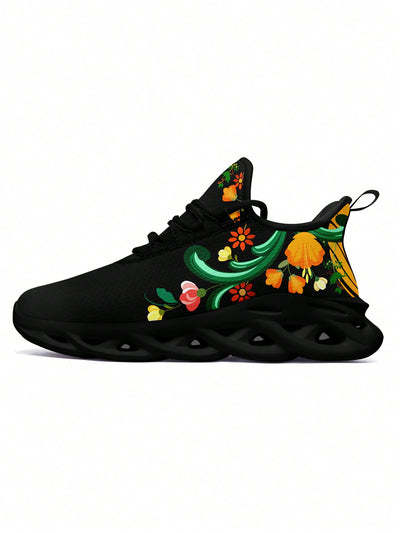 Mexican Flower Women's Sneakers: Stylish, Lightweight, and in Plus Size!