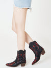 Sparkle and Shine: Rhinestone Cowgirl Knee-High Boots with Chunky Heel for Women