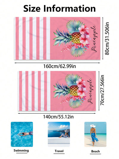 Pineapple Paradise: Microfiber Absorbent Towel for Swimming, Vacation, Bath, Outdoor Travel