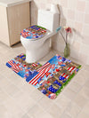 Independence Day Cartoon Dwarf Bathroom Decor Set with Shower Curtain