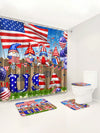 Independence Day Cartoon Dwarf Bathroom Decor Set with Shower Curtain