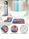 Independence Day Cartoon Dwarf Bathroom Decor Set with Shower Curtain