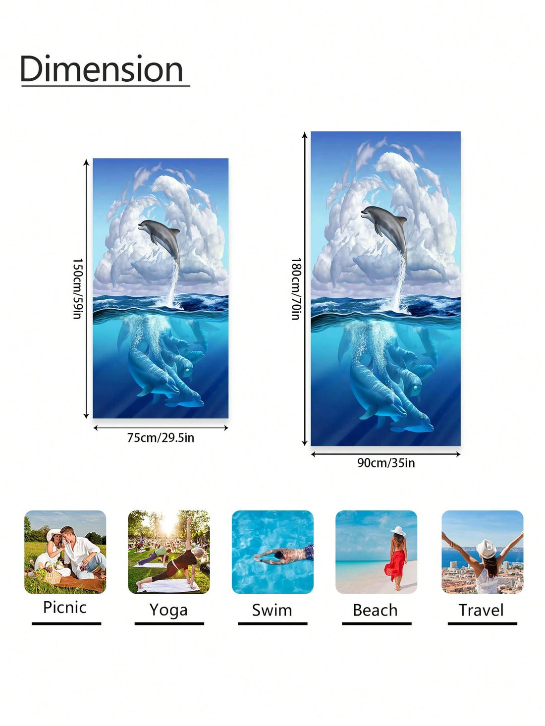 Bring the joy of dolphins to your beach day with our Dolphin Printed <a href="https://canaryhouze.com/collections/towels" target="_blank" rel="noopener">Beach Towel</a>. Designed for all your water activities, this towel is the perfect companion to dive into fun and make a splash. Its vibrant print and soft material will make it your go-to beach accessory.