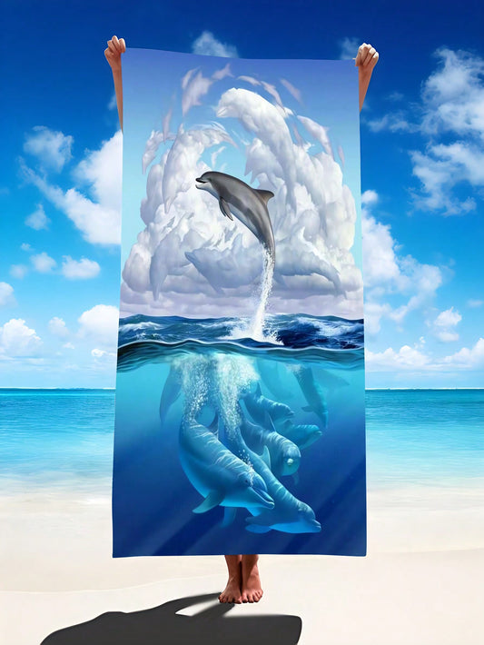 Bring the joy of dolphins to your beach day with our Dolphin Printed <a href="https://canaryhouze.com/collections/towels" target="_blank" rel="noopener">Beach Towel</a>. Designed for all your water activities, this towel is the perfect companion to dive into fun and make a splash. Its vibrant print and soft material will make it your go-to beach accessory.