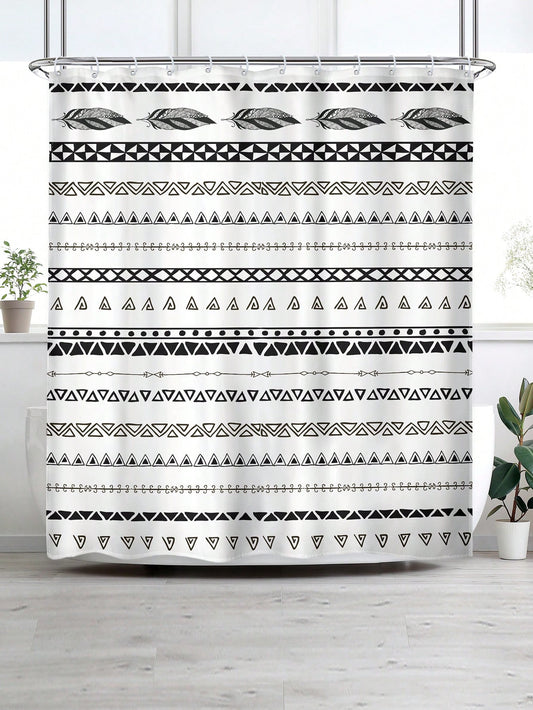 Experience a Bohemian paradise in your own bathroom with our waterproof <a href="https://canaryhouze.com/collections/shower-curtain" target="_blank" rel="noopener">shower curtain</a>. Featuring a bold African geometric print, this curtain adds a touch of unique style to your space while keeping your bathroom dry and clean. Elevate your home decor with this must-have piece.