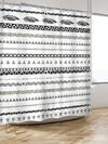 Bohemian Stripe Waterproof Shower Curtain with African Geometric Print - Home Bathroom Decor