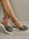 2024 Summer Chic: Multicolor Wedge Sandals with Pearl Buckle