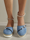 2024 Summer Chic: Multicolor Wedge Sandals with Pearl Buckle