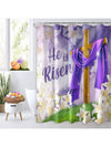 He Is Risen: Easter Floral Shower Curtain Set