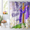 He Is Risen: Easter Floral Shower Curtain Set