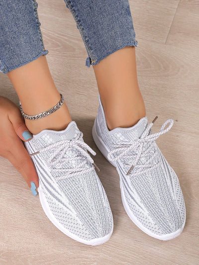 Step Up Your Style with Women's Gray British Lace-Up Sports Shoes