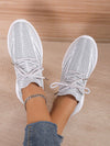 Step Up Your Style with Women's Gray British Lace-Up Sports Shoes