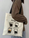 Caffeine and Cats: Stylish Canvas Tote Handbag for Women