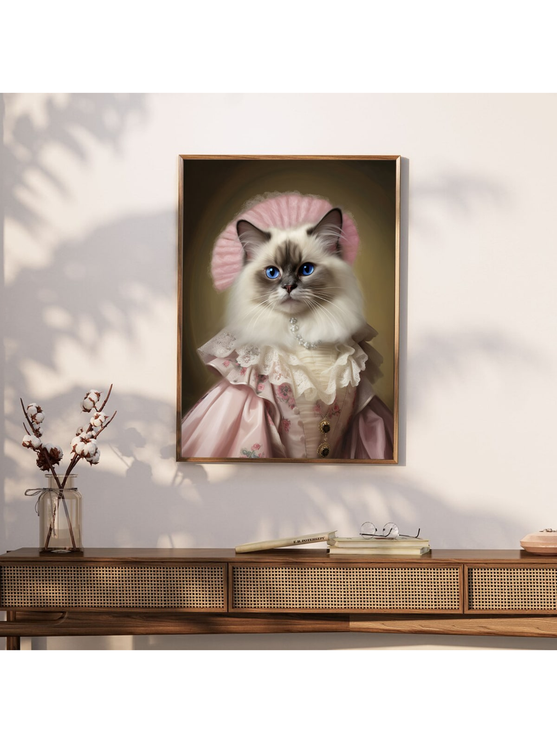This humorous feline art print is the perfect gift for any cat lover. With its clever, quirky design, it's sure to bring joy and laughter to any room. Made with high-quality materials, it's a timeless and unique addition to any art collection. Order now and brighten up someone's day!