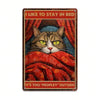 I Like To Stay In Bed" Vintage Tin Sign - A Quirky Quote Decor for Every Room