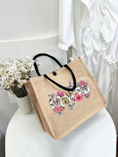 Chic and Stylish: Women's Fashionable Tote Bag with Letter Print