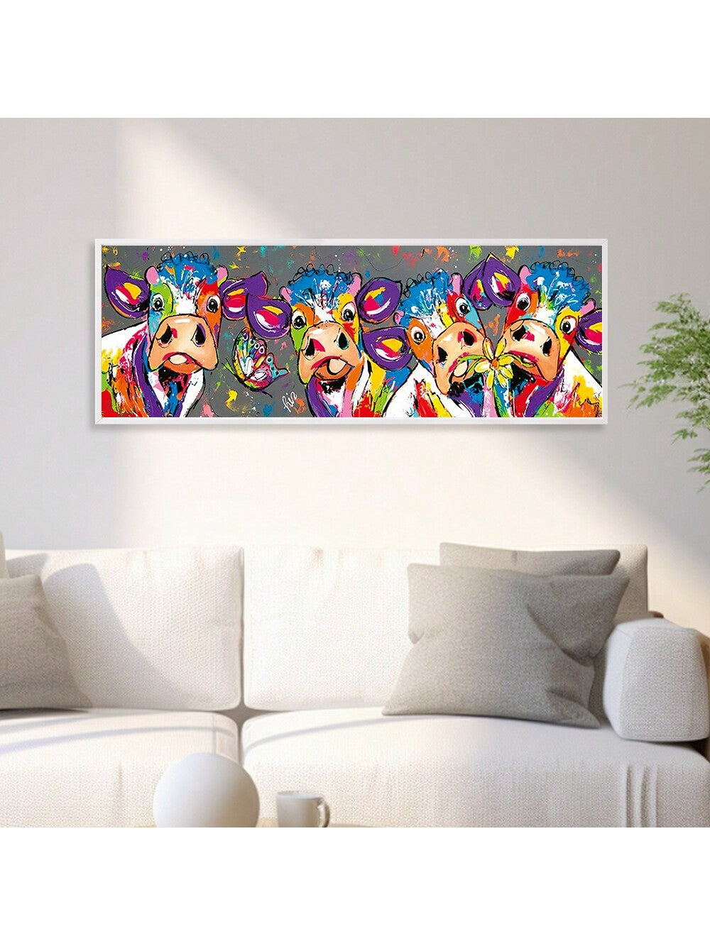 Introduce a playful vibe to your walls with our Vibrant Watercolor Graffiti Flower Cow <a href="https://canaryhouze.com/collections/printable-art" target="_blank" rel="noopener">Canvas Artwork</a>. The bold colors and unique design add a stylish touch to any space. Made with high-quality canvas, this artwork is a durable and eye-catching addition to your wall decor.